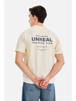 Snitch - Men Off White Typography Half Sleeves Regular Fit Casual T-shirt