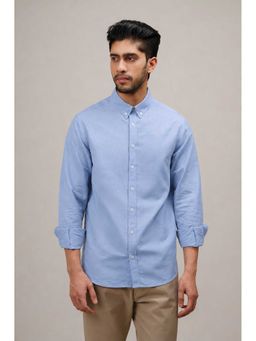 CLUBHAVANA - Men Light Blue Clear Bay Full Sleeves Linen Shirt