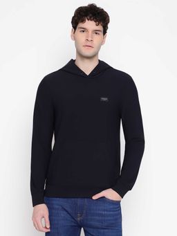 Guess - Men Black Solid Full Sleeves Hoodie