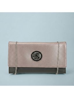 Mochi - Women Gun-Metal Grey Clutch with Detachable Chain