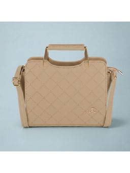 Mochi - Women Beige Satchel Bag with Detachable Starp