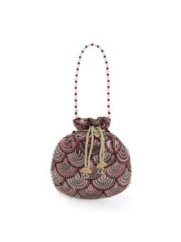 Metro - Women Maroon Embroidered Potli Bag