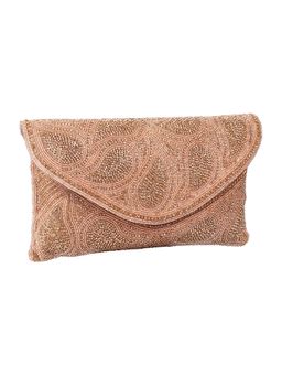 Metro - Women Peach Embellished Clutch