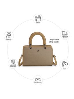 Metro - Women Khaki Handbag with Detachable Starp