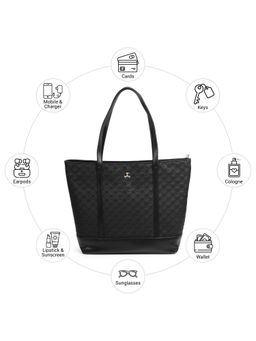 Mochi - Women Black Textured Tote Bag