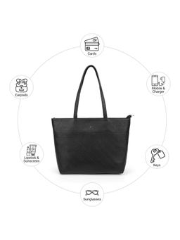 Mochi - Women Black Textured Tote Bag