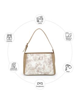 Mochi - Women Beige Floral Printed Handbag