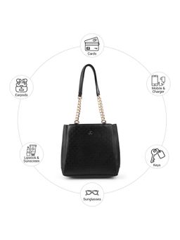Mochi - Women Black Timeless Textured Shoulder Bag