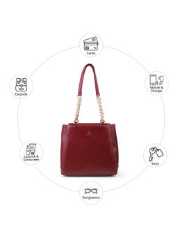 Mochi - Women Maroon Timeless Textured Shoulder Bag