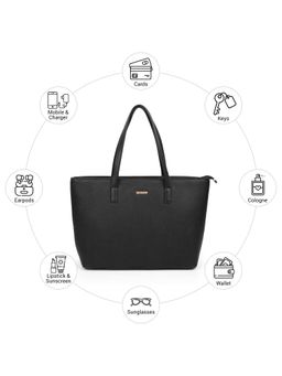 Metro - Women Black Solid Tote Bag