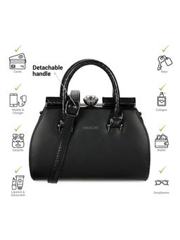 Mochi - Women Black Handbag with Detachable Strap