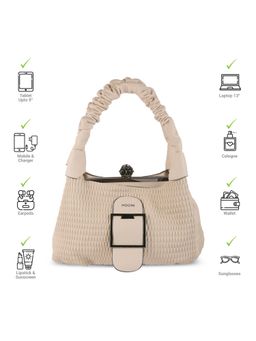 Mochi - Women Beige Textured Shoulder Bag
