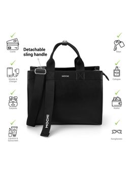Mochi - Women Black Handbag with Detachable Strap