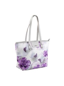 Mochi - Women Purple Floral Printed Tote Bag