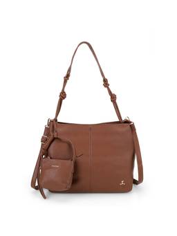 Mochi - Women Brown Shoulder Bag with Detachable Strap and Pouch