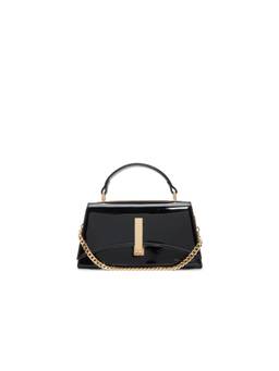 Aldo - Women Black Satchel Bag with Detachable Starp and Chain