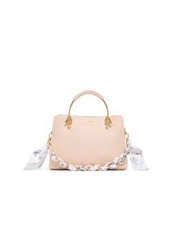 Aldo - Women Calanthe Peach Satchel Bag with Detachable Strap and Chain