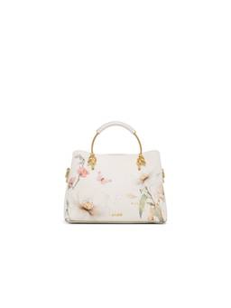Aldo - Women Calintha White Floral Printed Satchel Bag with Detachable Strap