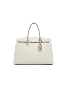 Aldo - Women Off White Tote Bag with Detachable Strap and Charm