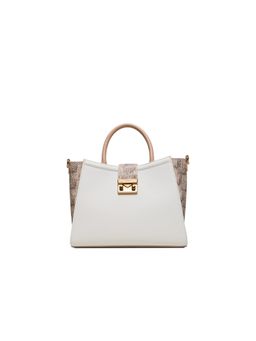 Aldo - Women Crealily Off White Animal Printed Handbag with Detachable Strap and Pouch