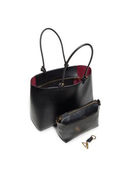 Aldo - Women Lilytote Black Tote Bag with Pouch and Charm