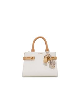 Aldo - Women Lisbonne White Handbag with Detachable Strap and Charm