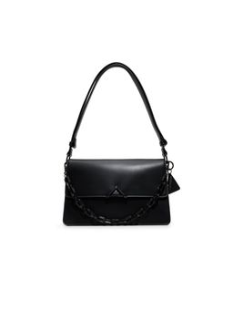 Aldo - Women Black Shoulder Bag with Detachable Strap-Chain and Charm