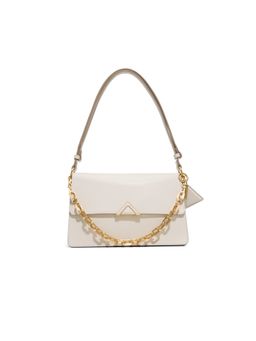 Aldo - Women Off White Shoulder Bag with Detachable Strap-Chain and Charm