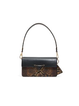 Aldo - Women Brown Animal Printed Shoulder Bag with Detachable Strap and Charm