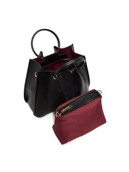 Aldo - Women Maxia Black Handbag with Detachable Strap and Pouch