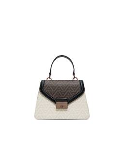 Aldo - Women Off White-Brown Satchel Bag with Detachable Starp