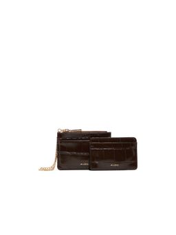 Aldo - Women Nathaliea Brown Wallet with Card Case and Detachable Chain