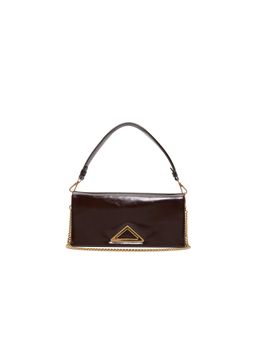 Aldo - Women Brown Shoulder Bag with Detachable Strap and Chain