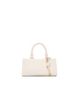 Aldo - Women Off White Satchel Bag with Detachable Strap and Charm