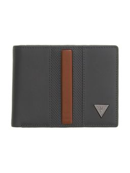 Guess - Men Grey Leather Bi-Fold Wallet