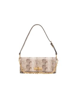 Aldo - Women Beige Animal Print Shoulder Bag with Detachable Chain