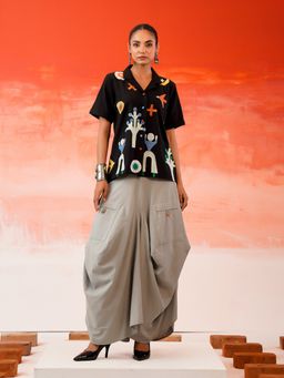 ZUMMER - Women Embroidered Shirt and Skirt