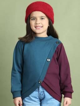 Mini & Ming - Teal Colorblock Sweatshirt