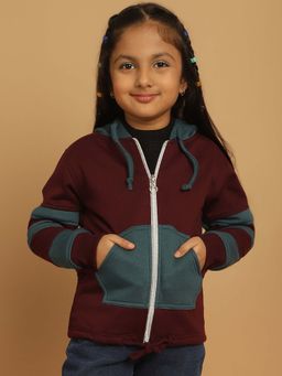 Mini & Ming - Wine Colorblock Hoodie