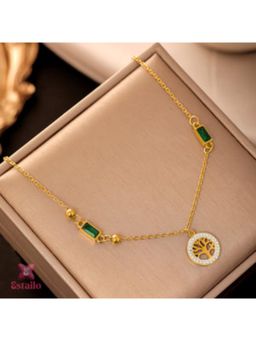 ESTAILO FASHION - Women Green Alloy Necklace