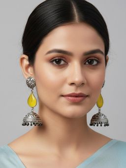 Viana Jewels - Women Yellow Brass Pair of Earrings
