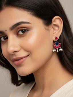 Viana Jewels - Women Multi-Color Brass Pair of Earrings