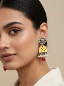 Viana Jewels - Women Multi-Color Brass Pair of Earrings