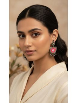 Viana Jewels - Women Red Brass Pair of Earrings