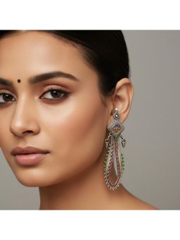 Viana Jewels - Women Green Brass Pair of Earrings