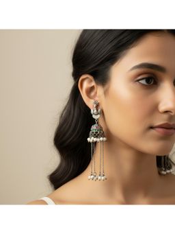 Viana Jewels - Women Green Brass Pair of Earrings