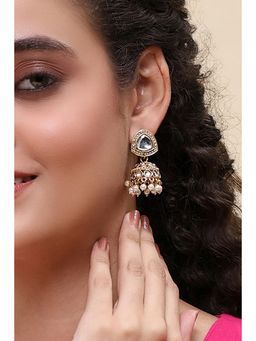 Rangriti - Women White Alloy Pair of Earrings