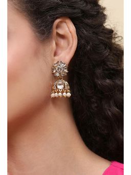 Rangriti - Women White Alloy Pair of Earrings
