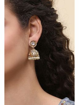 Rangriti - Women White Alloy Pair of Earrings