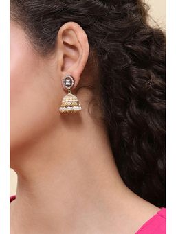 Rangriti - Women White Brass Pair of Earrings